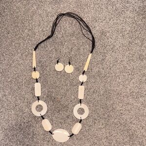 Elegant bone white Necklace and Earring Set
